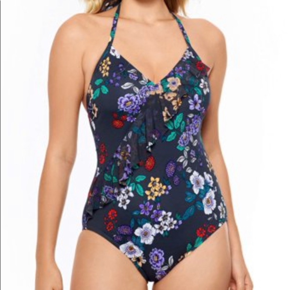 One piece swimsuit small with floral design